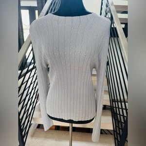 New Elegant Silver Sweater with Rhinestones size S